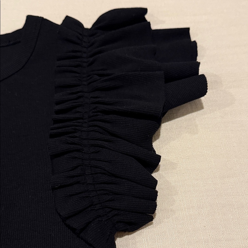 Express Black Ruffle Sleeve Blouse - Picture 5 of 6
